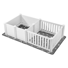 Puppy Dog Whelping Pen Box Adjustable Door Height for Medium Dogs 73x38x19.7 in