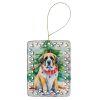 Saint Bernard Christmas Porcelain Ornament Christmas Tree Hanging Decorations for Home Christmas Holiday, Rectangle, Gift, Multicolor