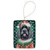 Portuguese Water Dog Christmas Porcelain Ornament Christmas Tree Hanging Decorations for Home Christmas Holiday, Rectangle, Gift, Multicolor