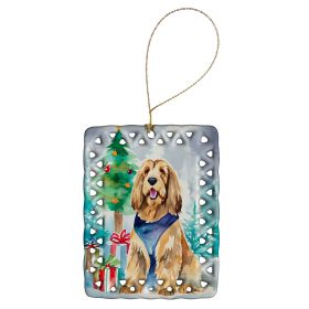 Otterhound Christmas Porcelain Ornament Christmas Tree Hanging Decorations for Home Christmas Holiday, Rectangle, Gift, Multicolor
