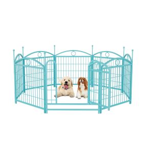 Dog Playpen Indoor 24 inch 8 Panels Metal Dog Pen Pet Dog Fence Outdoor Exercise Pen with Doors