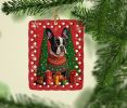 Boston Terrier Holiday Christmas Porcelain Ornament Christmas Tree Hanging Decorations for Home Christmas Holiday, Rectangle, Gift, Multicolor