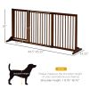 PawHut Freestanding Length Adjustable Wooden Pet Gate with Lockable Door 3 Panels, Brown