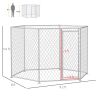 PawHut 9.2' x 8' x 5.6' Dog Kennel Outdoor for Medium and Large-Sized Dogs with Lockable Door, Silver