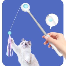 Retractable Laser Cat Stick Toys Cat Toy BallsKitten Playing Cat Laser Teaser Wand  ABS  PPMaterial   Safe And None Toxic, Universalinteractive Toy (Color: Blue)