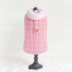 Chantel Tweed Dog Coat (Color: Bubblegum Pink, size: SM)