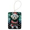 Sealyham Terrier Christmas Porcelain Ornament Christmas Tree Hanging Decorations for Home Christmas Holiday, Rectangle, Gift, Multicolor