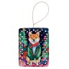 Shiba Inu Christmas Porcelain Ornament Christmas Tree Hanging Decorations for Home Christmas Holiday, Rectangle, Gift, Multicolor