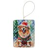 Tibetan Mastiff Christmas Porcelain Ornament Christmas Tree Hanging Decorations for Home Christmas Holiday, Rectangle, Gift, Multicolor