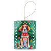 Welsh Springer Spaniel Christmas Porcelain Ornament Christmas Tree Hanging Decorations for Home Christmas Holiday, Rectangle, Gift, Multicolor