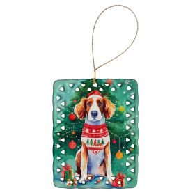 Welsh Springer Spaniel Christmas Porcelain Ornament Christmas Tree Hanging Decorations for Home Christmas Holiday, Rectangle, Gift, Multicolor (Default: Default)