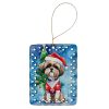 Shih Tzu Christmas Porcelain Ornament Christmas Tree Hanging Decorations for Home Christmas Holiday, Rectangle, Gift, Multicolor