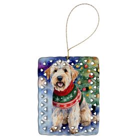 Wheaten Terrier Christmas Porcelain Ornament Christmas Tree Hanging Decorations for Home Christmas Holiday, Rectangle, Gift, Multicolor (Default: Default)