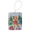 Sheltie Christmas Porcelain Ornament Christmas Tree Hanging Decorations for Home Christmas Holiday, Rectangle, Gift, Multicolor