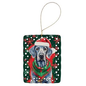 Weimaraner Christmas Porcelain Ornament Christmas Tree Hanging Decorations for Home Christmas Holiday, Rectangle, Gift, Multicolor (Default: Default)