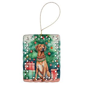 Rhodesian Ridgeback Christmas Porcelain Ornament Christmas Tree Hanging Decorations for Home Christmas Holiday, Rectangle, Gift, Multicolor (Default: Default)