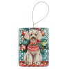 Poodle Christmas Porcelain Ornament Christmas Tree Hanging Decorations for Home Christmas Holiday, Rectangle, Gift, Multicolor