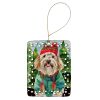 Puli Christmas Porcelain Ornament Christmas Tree Hanging Decorations for Home Christmas Holiday, Rectangle, Gift, Multicolor