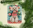 Poodle Christmas Porcelain Ornament Christmas Tree Hanging Decorations for Home Christmas Holiday, Rectangle, Gift, Multicolor