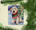 Wheaten Terrier Christmas Porcelain Ornament Christmas Tree Hanging Decorations for Home Christmas Holiday, Rectangle, Gift, Multicolor