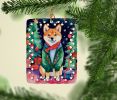 Shiba Inu Christmas Porcelain Ornament Christmas Tree Hanging Decorations for Home Christmas Holiday, Rectangle, Gift, Multicolor