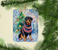 Rottweiler Christmas Porcelain Ornament Christmas Tree Hanging Decorations for Home Christmas Holiday, Rectangle, Gift, Multicolor