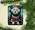 Sealyham Terrier Christmas Porcelain Ornament Christmas Tree Hanging Decorations for Home Christmas Holiday, Rectangle, Gift, Multicolor