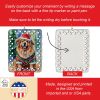 Tibetan Mastiff Christmas Porcelain Ornament Christmas Tree Hanging Decorations for Home Christmas Holiday, Rectangle, Gift, Multicolor