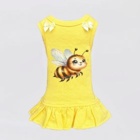 Queen Bee Dog Dress (Color: Yellow, size: LG)
