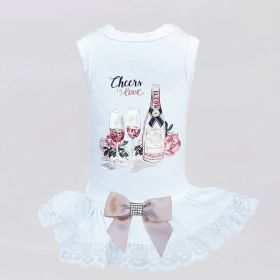Cheers Dog Dress (Color: White, size: SM)