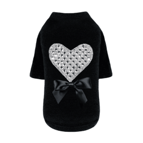 Oh my Heart Dog Sweater (Color: Black, size: XS)